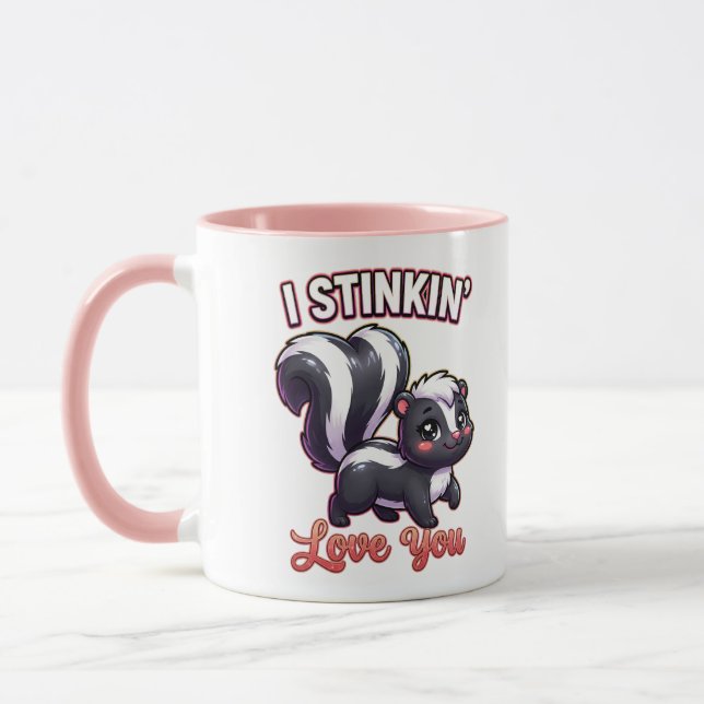 Caneca Cute Valentine Skunk – I Stinkin’ Love You (Esquerda)