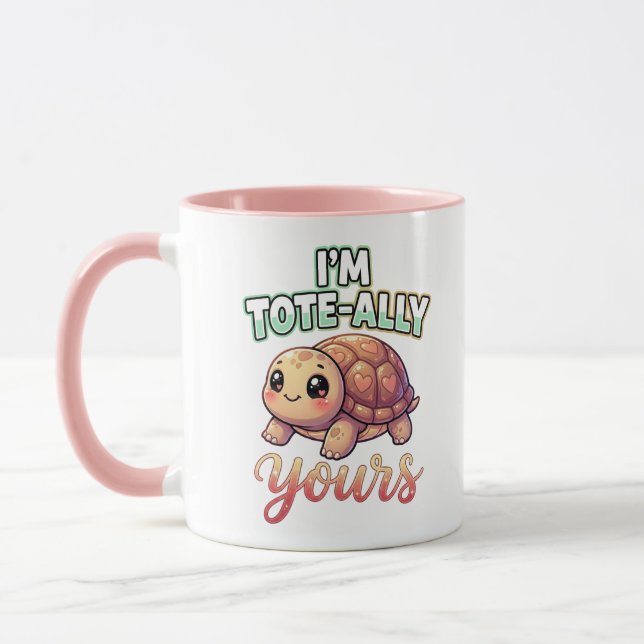 Caneca Cute Valentine Turtle – I’m Tote-Ally Yours (Esquerda)