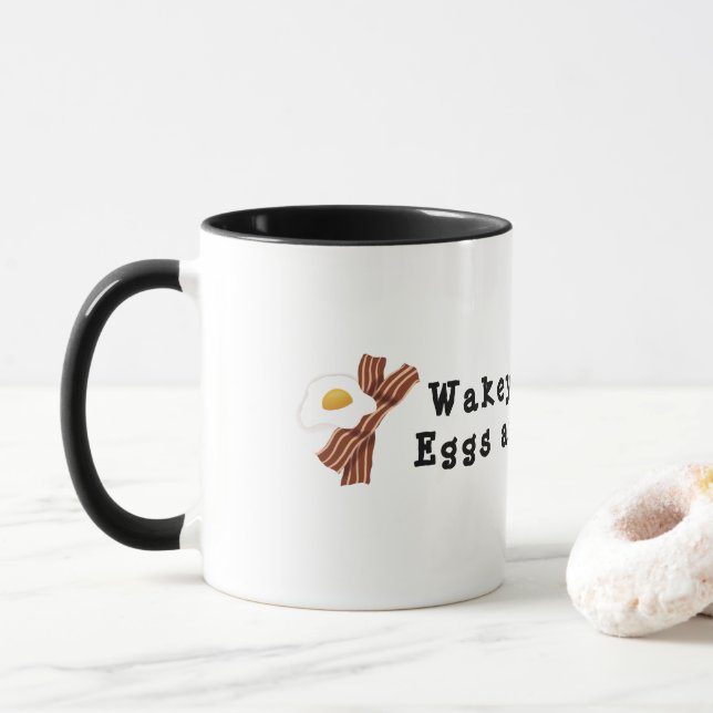Caneca Cute Wakey, Wakey, Ovos E Coffee (Com Donut)