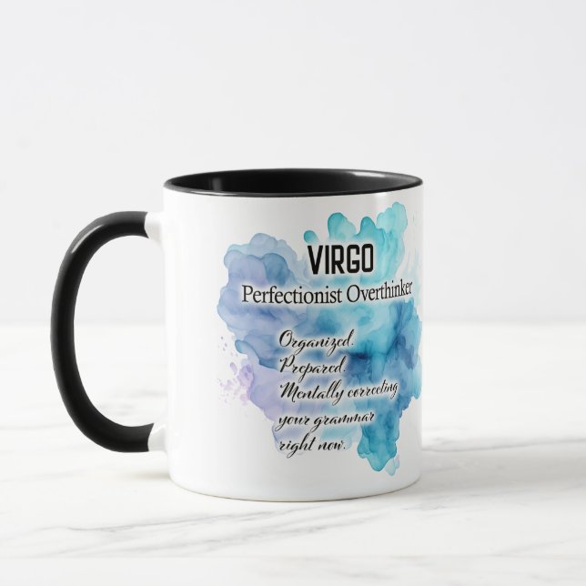Caneca Cute Zodiac Sign Traits/ Virgo Wrap  (Esquerda)