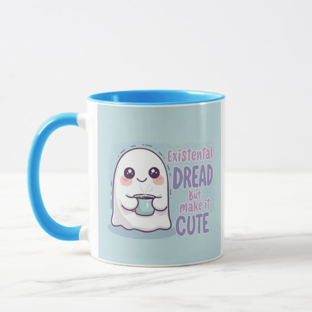 Caneca CuteGhost "Existential Dread But Make It Cute" Mug (Esquerda)