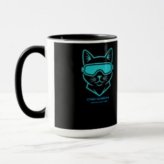 Caneca Cyber Guardian Neon Cat - Cybersecurity Enthusiast