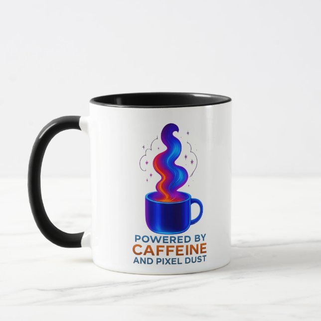 Caneca Cyberpunk "Caffeine & Pixel Dust" Coffee Mug (Esquerda)