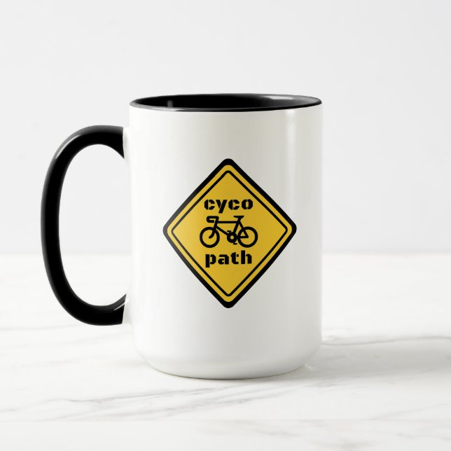 Caneca Cycopath Funny Road Sign for Cycle Lover Hoodie (Esquerda)