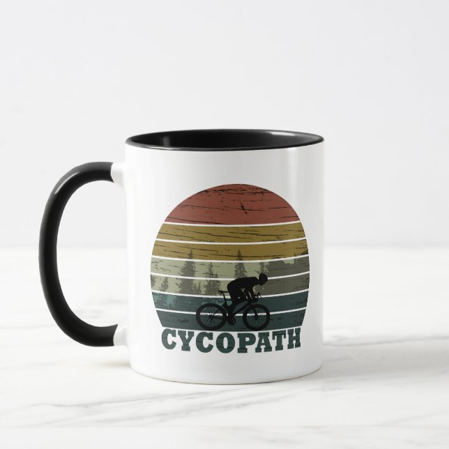 Caneca Cycopath tem uma bicicleta engraçada dizendo (Esquerda)