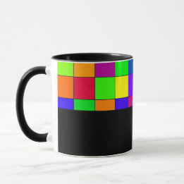 Caneca D01 - Tasse mit buntem Schachbrettmuster