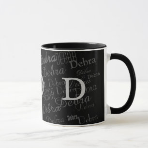 Caneca D inicial com nomes personalizados