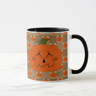 Caneca da abóbora dos retalhos do Dia das Bruxas