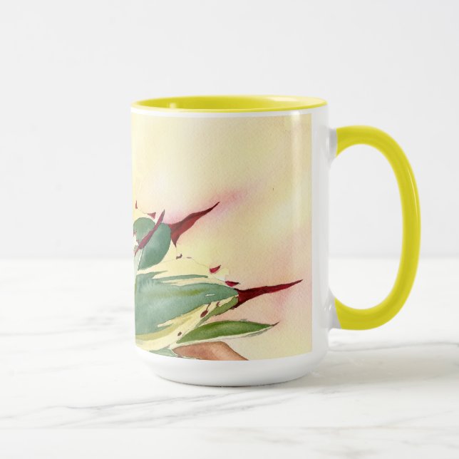 Caneca da aguarela da agave por Debra Lee Baldwin (Direita)