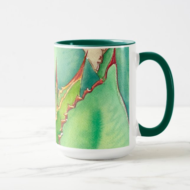 Caneca da aguarela da agave por Debra Lee Baldwin (Direita)