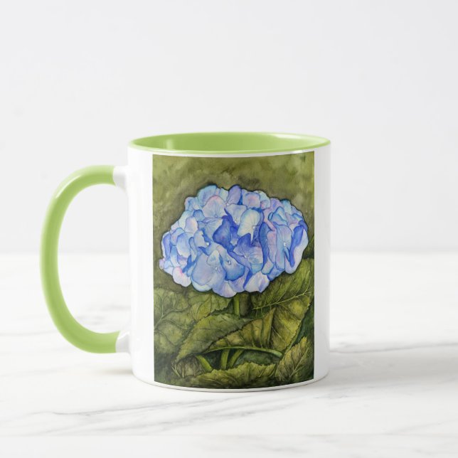 Caneca da aguarela do Hydrangea (Esquerda)