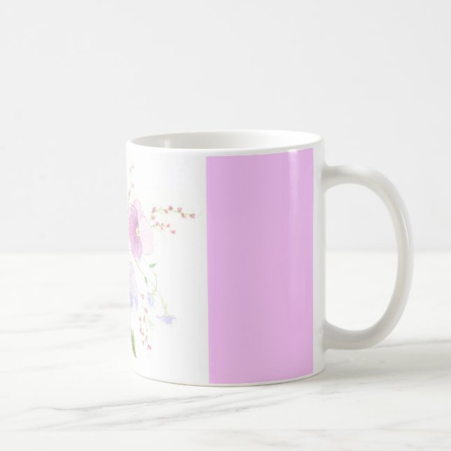 Caneca da aguarela dos Pansies (Direita)