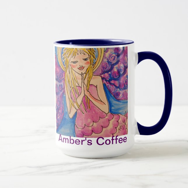 Caneca da angélica personalizada para o âmbar (Direita)