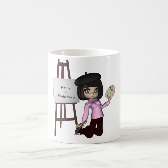 Caneca da armação da menina do artista (Centro)