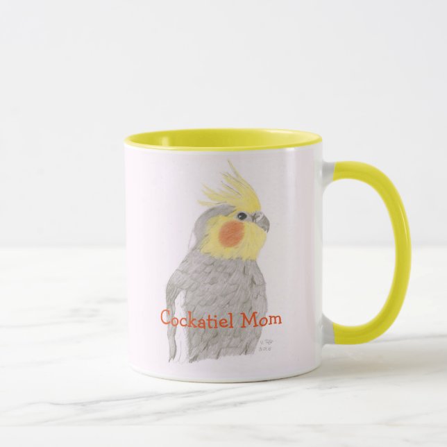 Caneca da arte da mamã do Cockatiel (Direita)