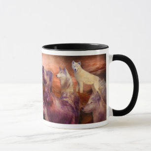 Caneca da arte da montanha do lobo
