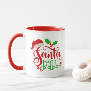 Caneca da arte da palavra do Natal do bebê do