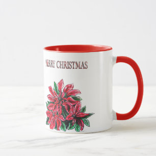CANECA DA ARTE DO FELIZ NATAL DA POINSÉTIA