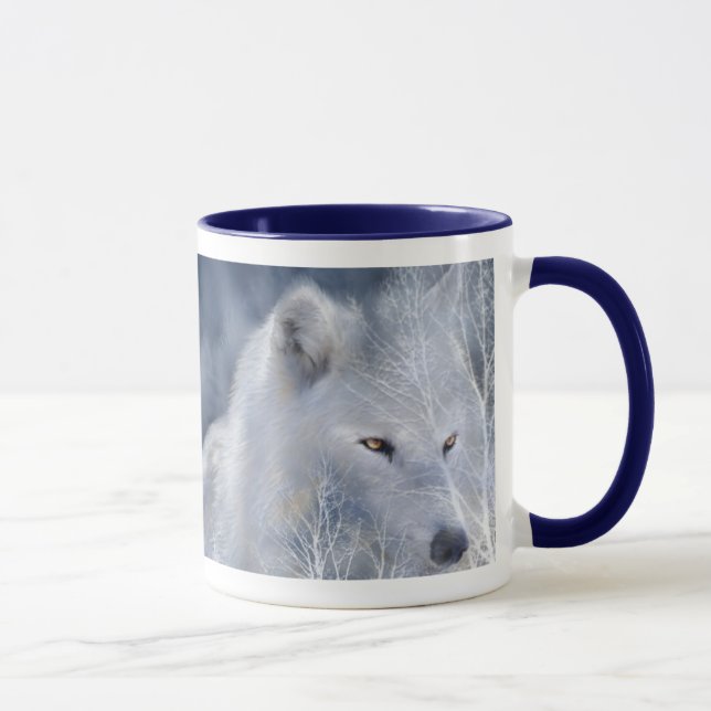 Caneca da arte do lobo branco (Direita)
