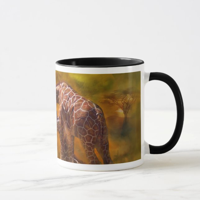 Caneca da arte do mundo do girafa (Direita)