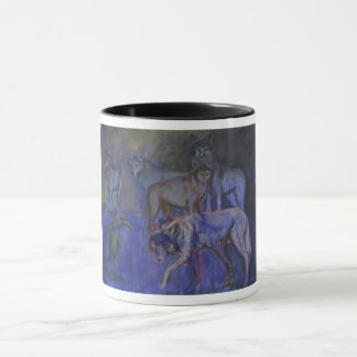 Caneca da arte dos lobos