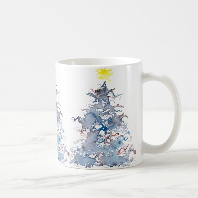 Caneca da árvore de Natal, azul (Direita)