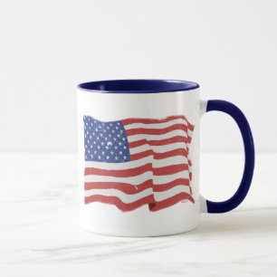 Caneca da bandeira americana do vintage