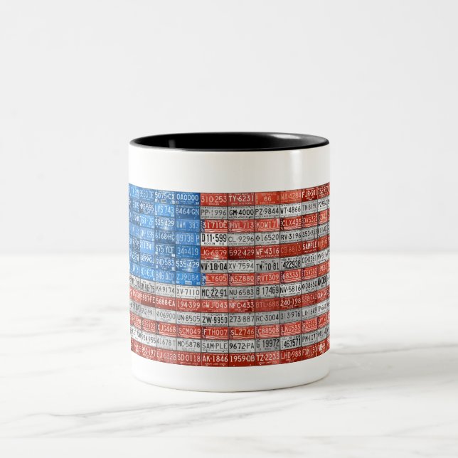 Caneca da bandeira da matrícula de Michigan (Centro)