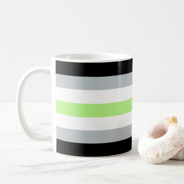 Caneca da bandeira de Agender (Com Donut)