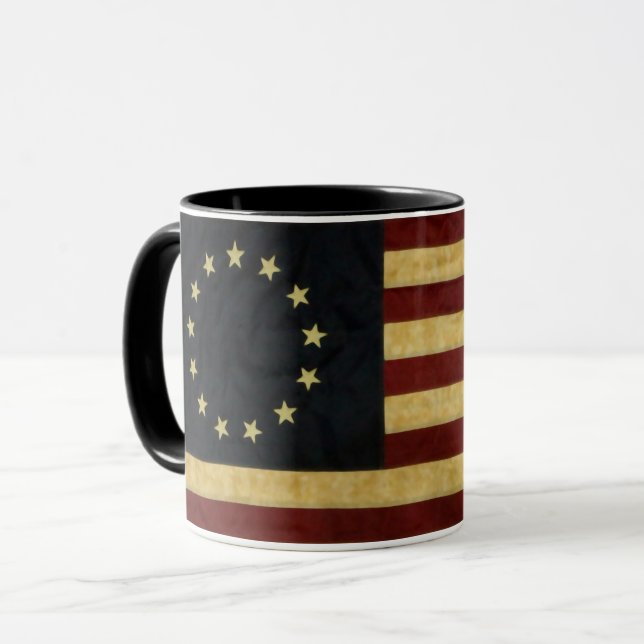 Caneca da bandeira de Betsy Ross (Frente Esquerda)