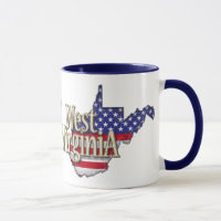 Caneca da bandeira de West Virginia EUA