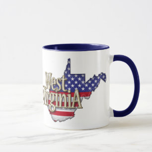 Caneca da bandeira de West Virginia EUA