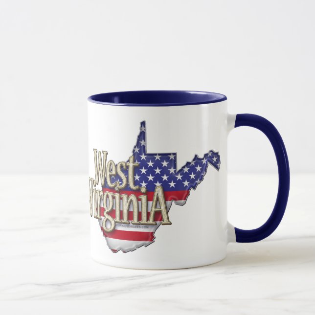 Caneca da bandeira de West Virginia EUA (Direita)