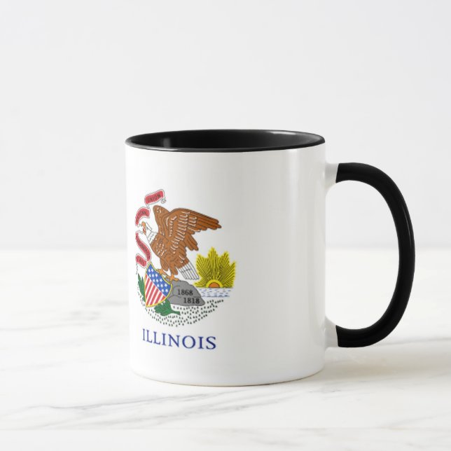 Caneca da bandeira do estado de Illinois (Direita)