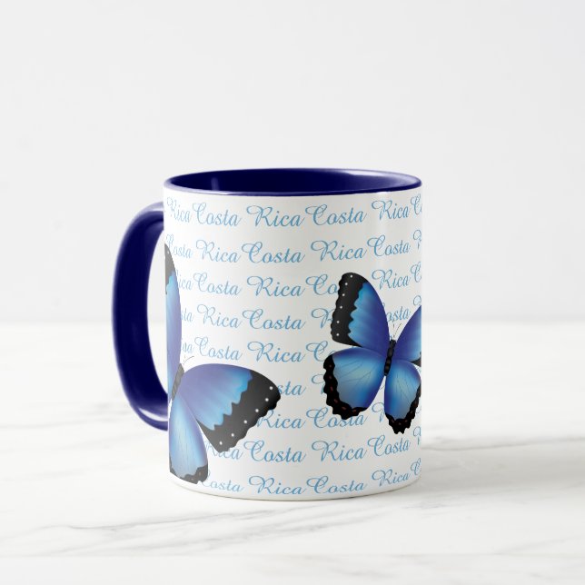 Caneca da borboleta de Costa Rica Morpho (Frente Esquerda)