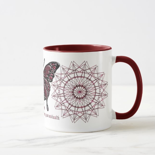 Caneca da borboleta de julho Birthstone (Direita)