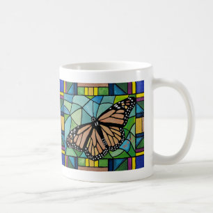Caneca da borboleta do vitral