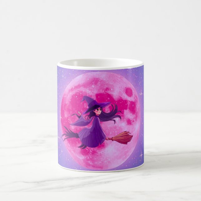 Caneca da Bruxa da Lua Rosa | Xícara Mágica de Hal (Centro)