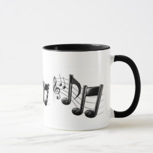 Caneca da campainha com notas musicais