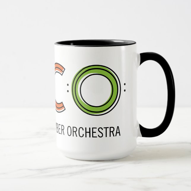 caneca da campainha do TACO 15oz - branco e preto (Direita)