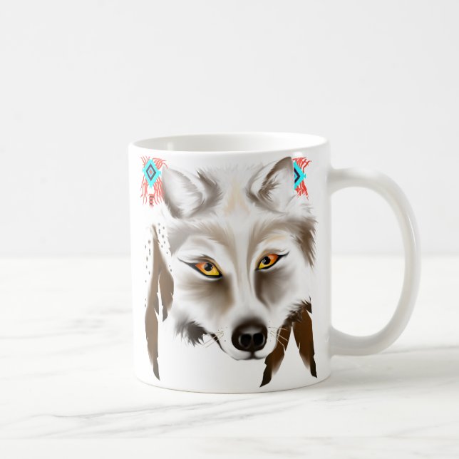 Caneca da cara do lobo branco (Direita)