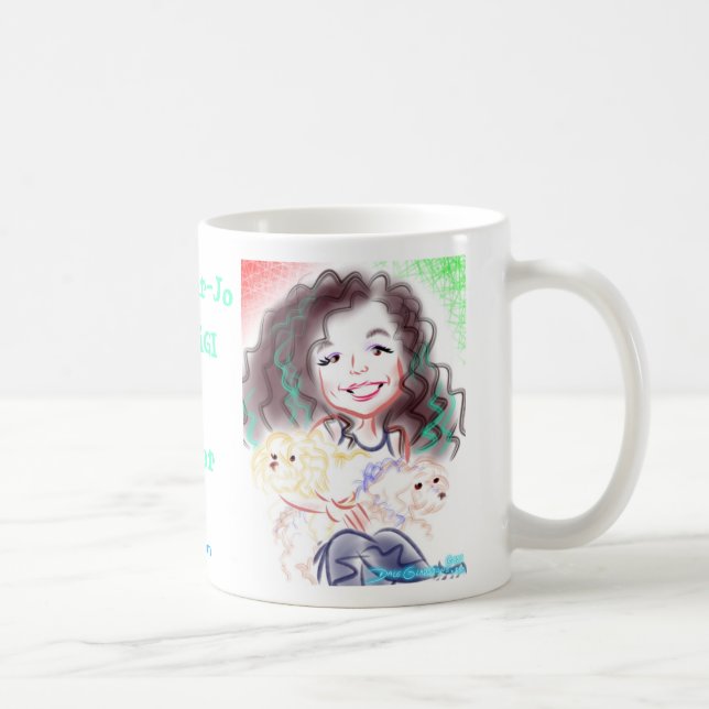 Caneca da caricatura de Jennifer-Jo's (Direita)