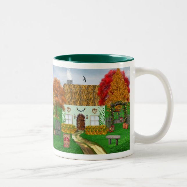 Caneca da casa de campo do outono (Direita)