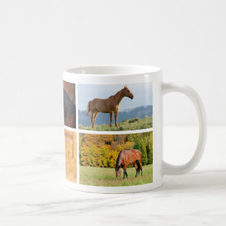Caneca da colagem da foto do cavalo