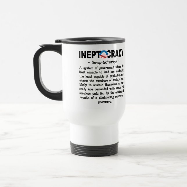 Caneca da definição de Ineptocracy da (Esquerda)