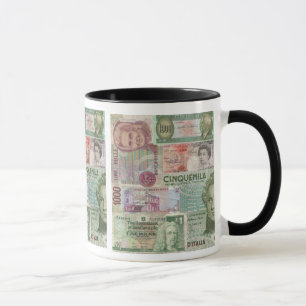 caneca da divisa estrageira