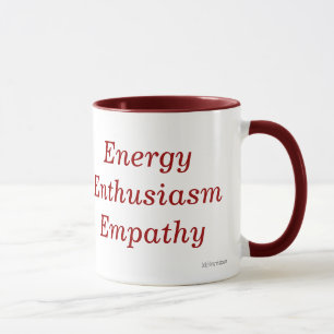 Caneca da empatia do entusiasmo da energia