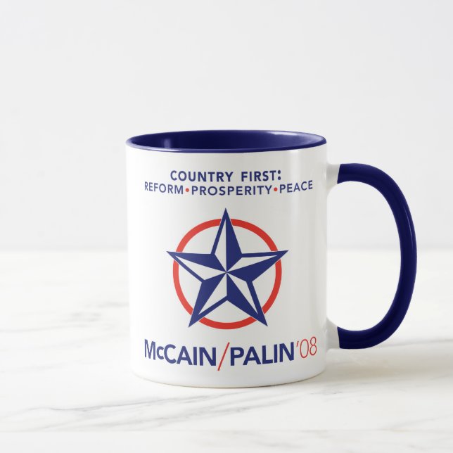 Caneca da estrela do país de McCain/Palin primeira (Direita)