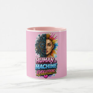 Caneca da Evolução Humano Máquina – Xícara de Café