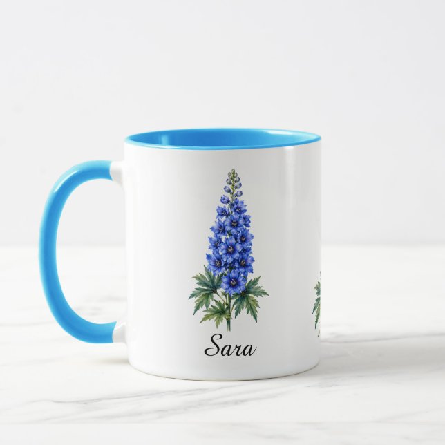Caneca da Flor de Nascimento de Julho – Delphinium (Esquerda)